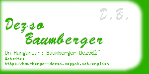 dezso baumberger business card